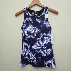 Gaiam Built in Bra‎ Tank Top Medium Support Criss Cross Back Activewear XS NEW